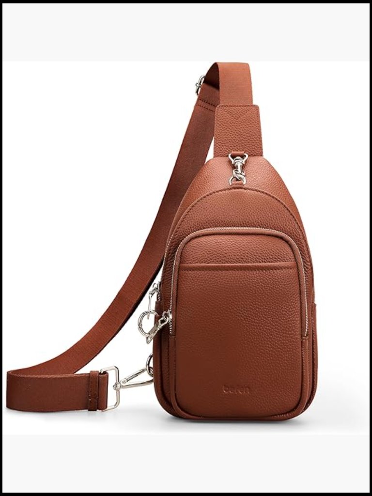 Genuine Leather Anti-Theft Crossbody Sling Bag Multi-Pocket Rfid Security